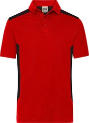 James & Nicholson Poloshirt Herren Workwear Polo Rot/Dunkelrot