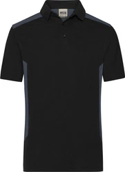 James & Nicholson Poloshirt Herren Workwear Polo Dunkelblau/Schwarz/Grau
