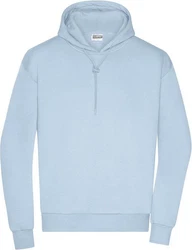 James & Nicholson Hoodie Lounge Kapuzen Sweater Hellblau/Blau