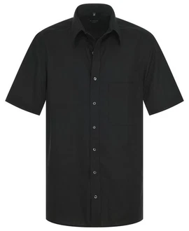 Eterna Kurzarmhemd Comfort Fit Schwarz