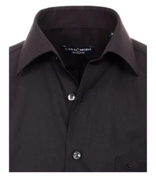 CASAMODA Langarmhemd Comfort Fit Schwarz/Grau/Dunkelbraun
