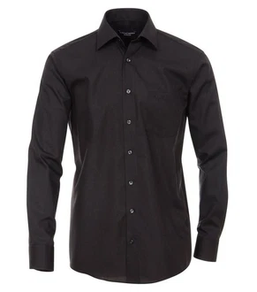 CASAMODA Langarmhemd Comfort Fit Schwarz/Grau/Dunkelbraun
