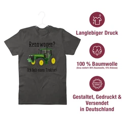 Shirtracer T-Shirt Rennwagen Ich habe einen Traktor Geschenk Landwirt Trecker Bauer Ges Traktor Dunkelgrün/Rot