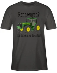 Shirtracer T-Shirt Rennwagen Ich habe einen Traktor Geschenk Landwirt Trecker Bauer Ges Traktor Dunkelgrün/Rot
