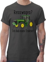 Shirtracer T-Shirt Rennwagen Ich habe einen Traktor Geschenk Landwirt Trecker Bauer Ges Traktor Dunkelgrün/Rot
