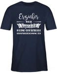 Shirtracer T-Shirt Erzieher weil Superheld keine offizielle Berufsbezeichnung ist Dunkelblau/Blau/Creme