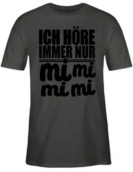 Shirtracer T-Shirt MiMiMi - Ich höre immer Mimimi Sprüche Statement mit Spruch Braun/Dunkelbraun