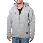 KUNST UND MAGIE Kapuzenstrickjacke Herren Grau/Hellgrau
