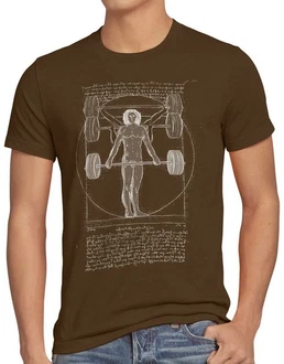 style3 T-Shirt Mensch mit Langhantel Fitness-Studio Sport Muskelaufbau
