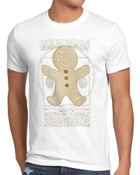 style3 T-Shirt Vitruvianischer Lebkuchenmann Braun/Weiß