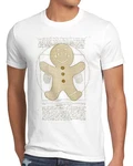 style3 T-Shirt Vitruvianischer Lebkuchenmann Braun/Weiß