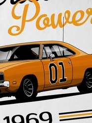 American Power T-Shirt Style3 (charger) Rot/Blau/Orange/Grau/Creme/Gelb