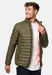 Indicode Herren Islington Steppjacke mit Stehkragen Dunkelgrün/Grün
