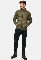 Indicode Herren Islington Steppjacke mit Stehkragen Dunkelgrün/Grün
