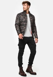 Indicode Herren Islington Steppjacke mit Stehkragen Dunkelgrün/Schwarz/Braun/Grün/Rot