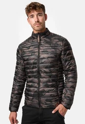Indicode Herren Islington Steppjacke mit Stehkragen Dunkelgrün/Schwarz/Braun/Grün/Rot