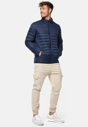 Indicode Herren Islington Steppjacke mit Stehkragen Dunkelblau/Hellblau