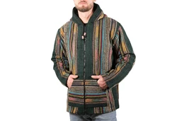 Kunst und Magie Kurzjacke Kapuzenjacke Kapu Hoodie Grün/Mischfarben/Gelb