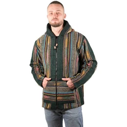 Kurzjacke Kapuzenjacke Kapu Hoodie+Kapuze&Kngurutasche Hippie Jacke Gheri Nepal