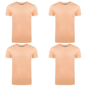 riverso T-Shirt RIVAaron O-Neck 4er Pack Orange/Rosa