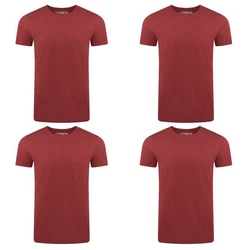 riverso T-Shirt RIVAaron O-Neck 4er Pack Dunkelrot/Rot/Bordeaux