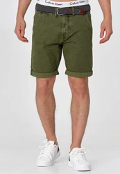 Indicode Chinoshorts Caedmon Dunkelgrün/Khaki/Grün