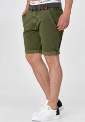 Indicode Chinoshorts Caedmon Dunkelgrün/Khaki/Grün