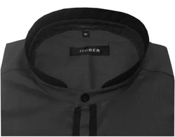 Huber Hemden Langarmhemd HU-0084 Hoher Stehkragen Verdeckte Leiste Regular Fit HU-0084