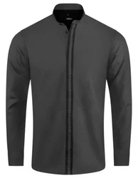 Huber Hemden Langarmhemd HU-0084 Hoher Stehkragen Verdeckte Leiste Regular Fit HU-0084