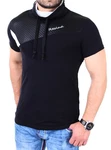 Reslad T-Shirt RS-05 Schalkragen Dunkelblau/Hellblau/Blau