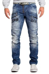 Regular-fit-Jeans Hose BA-CD491 (1-tlg) mit diversen Zippern und Schriftzug