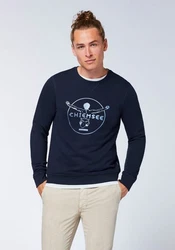 Chiemsee Sweatshirt im Label-Look Dunkelblau/Lila/Blau/Grau