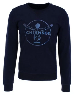 Chiemsee Sweatshirt im Label-Look Dunkelblau/Lila/Blau/Grau