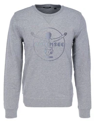 Chiemsee Sweatshirt im Label-Look Grau/Blau