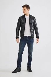 Lederjacke BD01218 Arthur aus Lammleder in Schwarz,bergangsjacke, gefttert