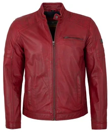 Lederjacke Barry - Herren Lederjacke Lammnappa rot