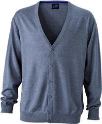 James & Nicholson V-Neck Cardigan Dunkelblau/Grau/Blau/Hellblau