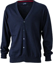 James & Nicholson V-Neck Cardigan Dunkelblau/Blau/Hellblau