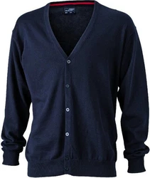 James & Nicholson V-Neck Cardigan Dunkelblau/Blau/Hellblau