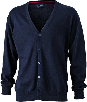 James & Nicholson V-Neck Cardigan Dunkelblau/Blau/Hellblau