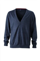 Cardigan JN 661 Herren V-Neck Cardigan Leichte Strickqualitt