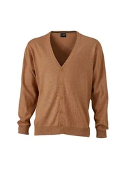 James & Nicholson V-Neck Cardigan Braun/Beige
