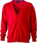 James & Nicholson V-Neck Cardigan Rot/Dunkelrot James & Nicholson V-Neck Cardigan Rot/Dunkelrot