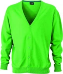 James & Nicholson V-Neck Cardigan Grün/Neonfarben James & Nicholson V-Neck Cardigan Grün/Neonfarben