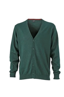 James & Nicholson V-Neck Cardigan Dunkelgrün/Grün