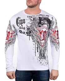 Sweatshirt Herren Longsleeve BA-CL477 (1-tlg) mit diversen Prints verziert
