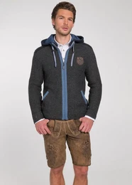 Trachtenstrickjacke Dakar 70 cm mit Sweater-Kapuze mit abknpfbarer Kapuze