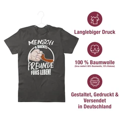 Shirtracer T-Shirt Mensch & Dackel Freunde fürs Leben Braun