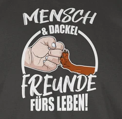 Shirtracer T-Shirt Mensch & Dackel Freunde fürs Leben Braun