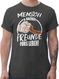 T-Shirt Mensch & Dackel Freunde frs Leben Geschenk fr Hundebesitzer